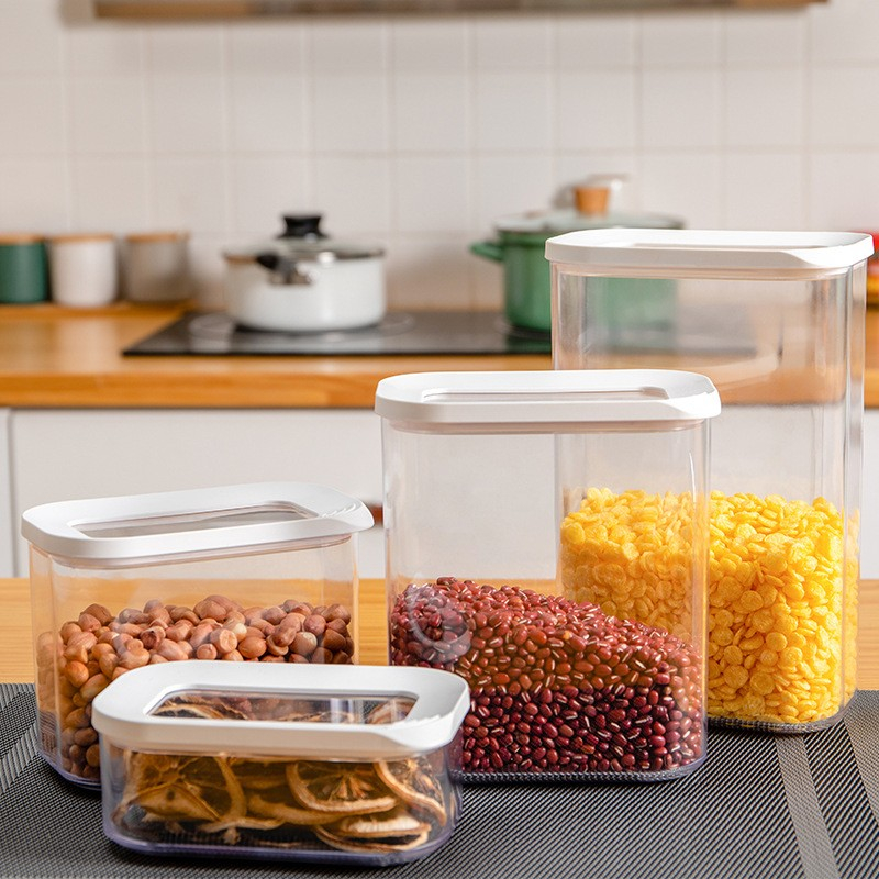 Cutie de depozitare alimente, 2l, capac alb, din abs+silicon, 14.5 x 9 x 22.2 cm, transparent [3]
