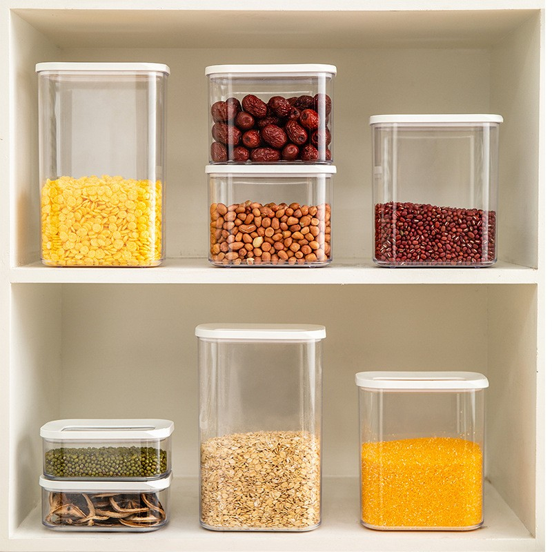 Cutie de depozitare alimente, 450 ml, capac alb, din abs+silicon, 14.5 x 9 x 6 cm, transparent [5]