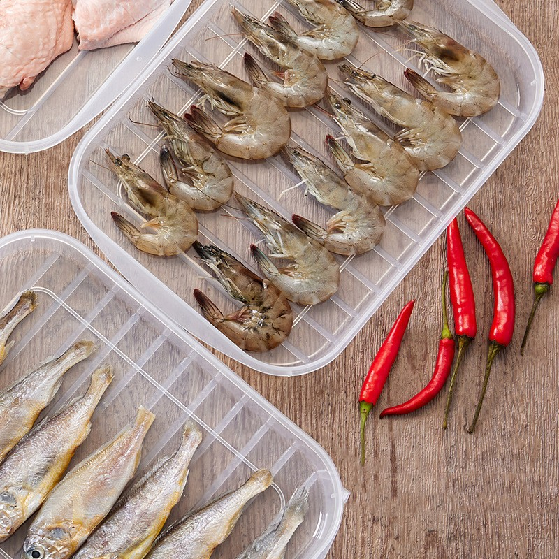 Cutie de depozitare de uz casnic, caserola pentru frigider, rezistenta la umiditate, rezervor sigilat pentru depozitare alimentara, 24.5 x 18.5 x 3.5cm, alb transparent [5]