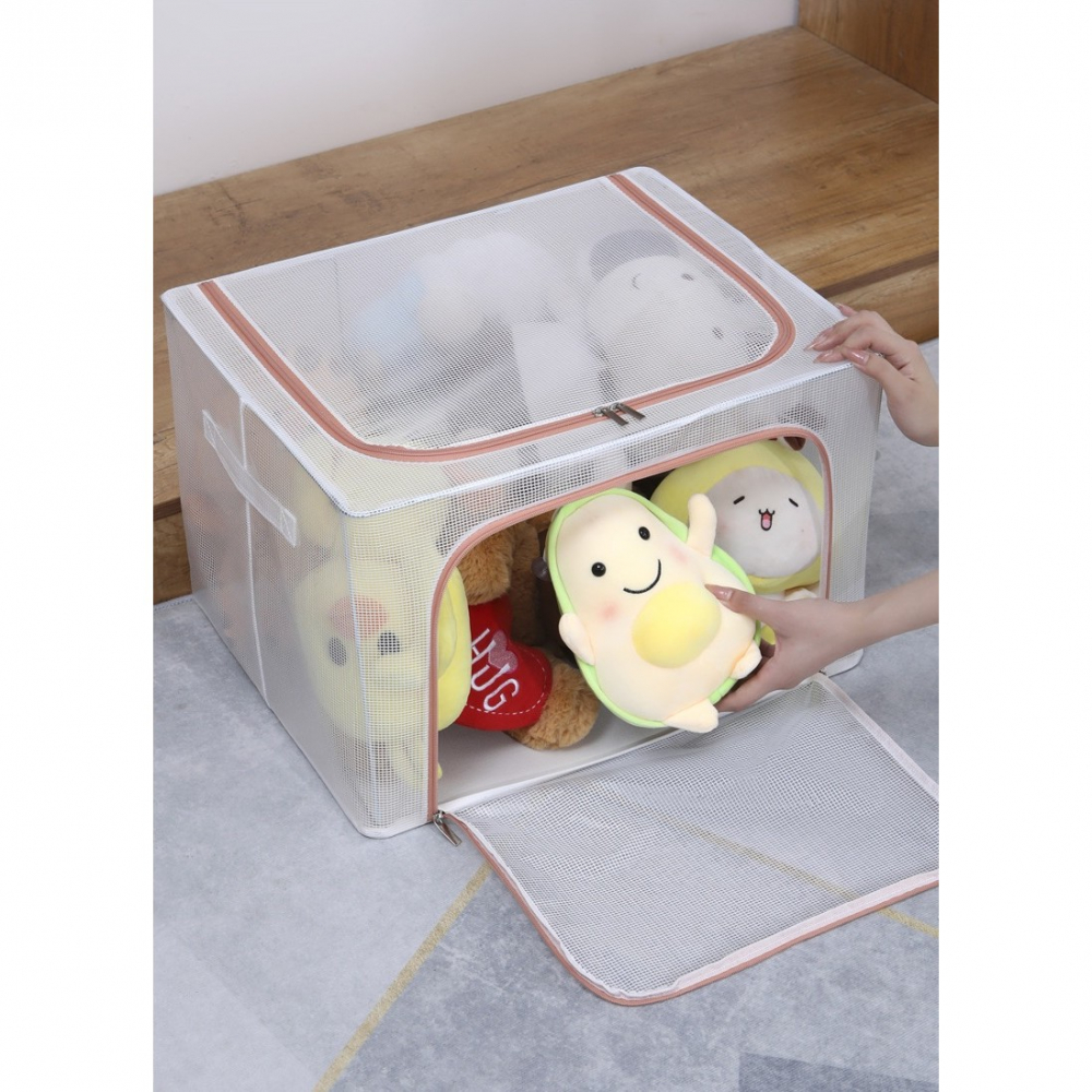 Cutie de depozitare, pentru camera copiilor, 100l, din pvc, model unicorn, 60 x 42 x 40 cm, transparent [5]