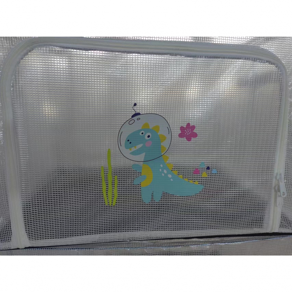 Cutie de depozitare, pentru camera copiilor, 66l, din pvc, model dinozaur, 50 x 40 x 33 cm, transparent [2]