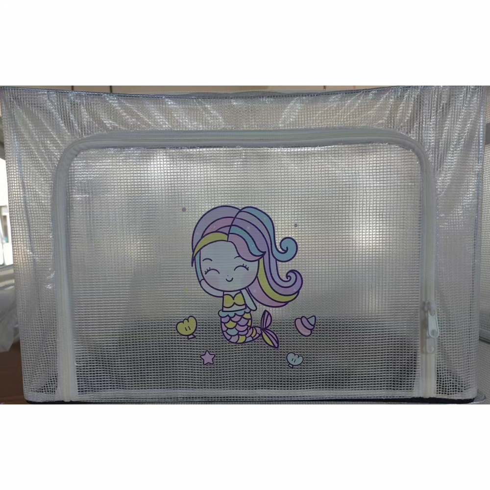Cutie de depozitare, pentru camera copiilor, 66l, din pvc, model sirena, 50 x 40 x 33 cm, transparent [2]