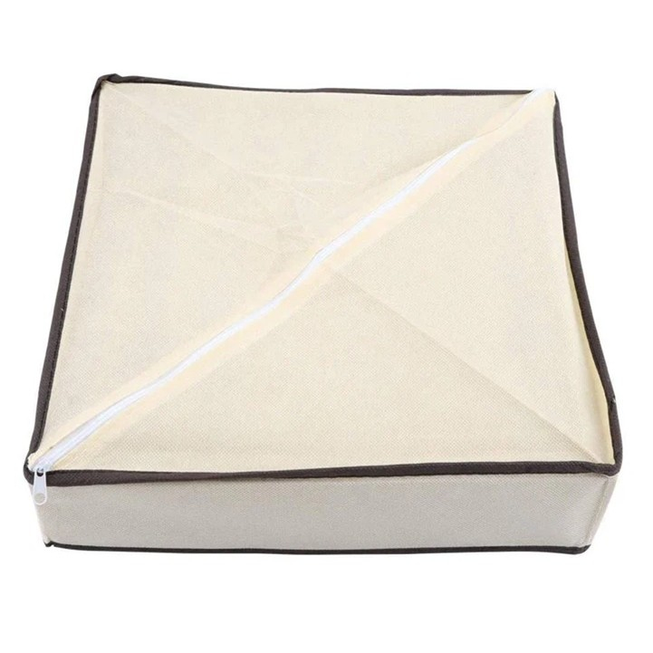 Cutie de depozitare, pentru lenjerie, sosete si sutiene, material textil, 24 compartimente, 32 x 32 x 10 cm, culoare bej [6]