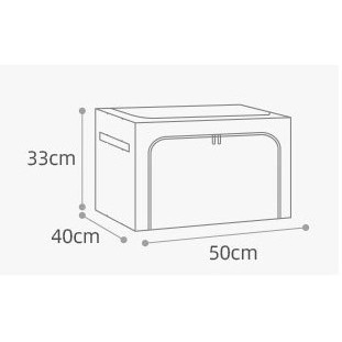 Cutie de depozitare pliabila, 66 l, din bumbac si in, 50x40x33 cm, fereastra frontala, 2 usi de acces cu fermoar bidirectional, cadru metalic, suport baza stabil din plastic, bleu [4]