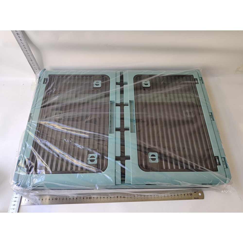 Cutie de depozitare pliabila, cu capac, 85 l, plastic, 60x42x34 cm, albastru [6]