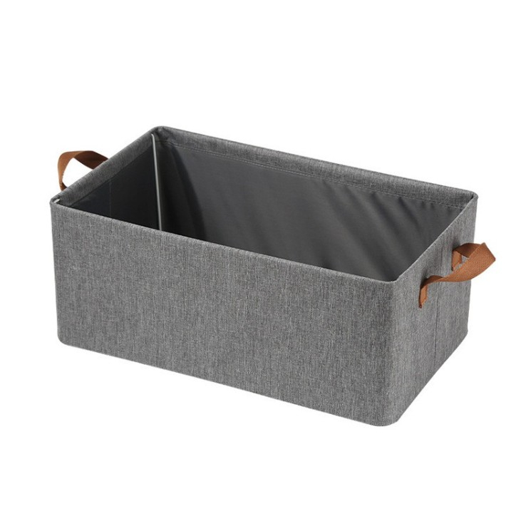 Cutie de depozitare tip cos, material textil, pliabila, 47x30x25 cm, 35 l, cadru metalic, cu manere, gri [1]