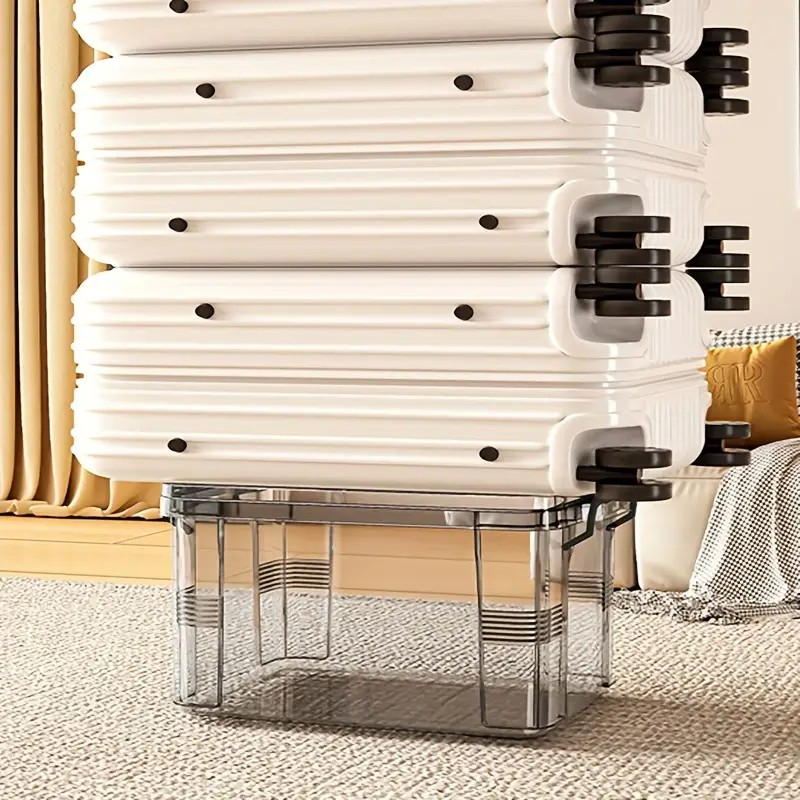 Cutie de depozitare, tip valiza, pentru alimente, jucarii, accesorii, transparent-gri, marime l, 38.5x27.5x22 cm [3]