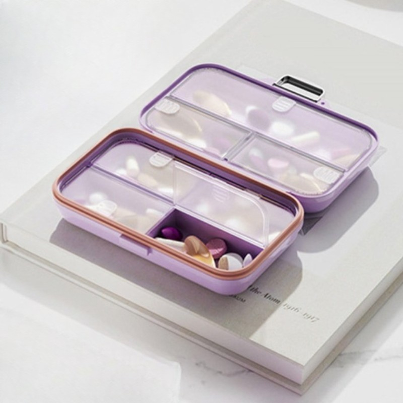 Cutie medicamente, mov, 7 compartimente, portabila si compacta, 11x7.2x3.5 cm, ideala pentru uzul cotidian [3]