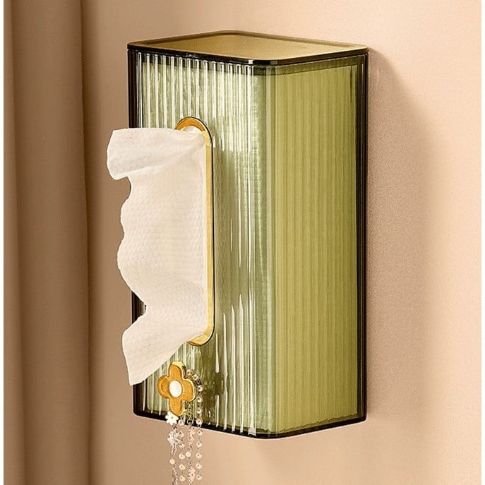 Cutie suport servetele eleganta  cu montare pe perete sau dulap, material plastic dur, 21.3 x 8.7 x 12 cm, verde [8]