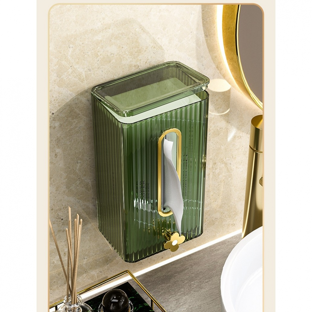 Cutie suport servetele eleganta  cu montare pe perete sau dulap, material plastic dur, 21.3 x 8.7 x 12 cm, verde [5]