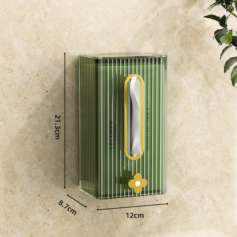 Cutie suport servetele eleganta  cu montare pe perete sau dulap, material plastic dur, 21.3 x 8.7 x 12 cm, verde [7]
