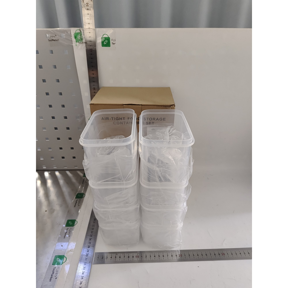Cutii de depozitare alimente, set din 8 cutii pentru condimente, cereale, cutii pentru bucatarie, din plastic pp, cutii alimentare, diferite dimensiuni, transparente [8]
