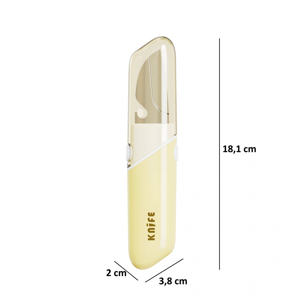 Cutit de fructe multifunctional, razatoare, curatator fructe-legume, deschizator de sticle, 18.1x3.8x2cm, galben [7]