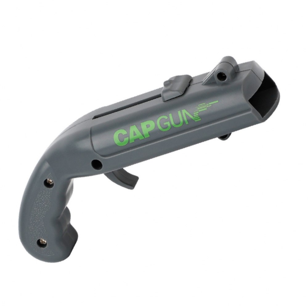 Deschizator de sticle, model pistol, plastic, abs, pentru dopuri metalice, 13 x 6 x 3.7 cm, gri [1]