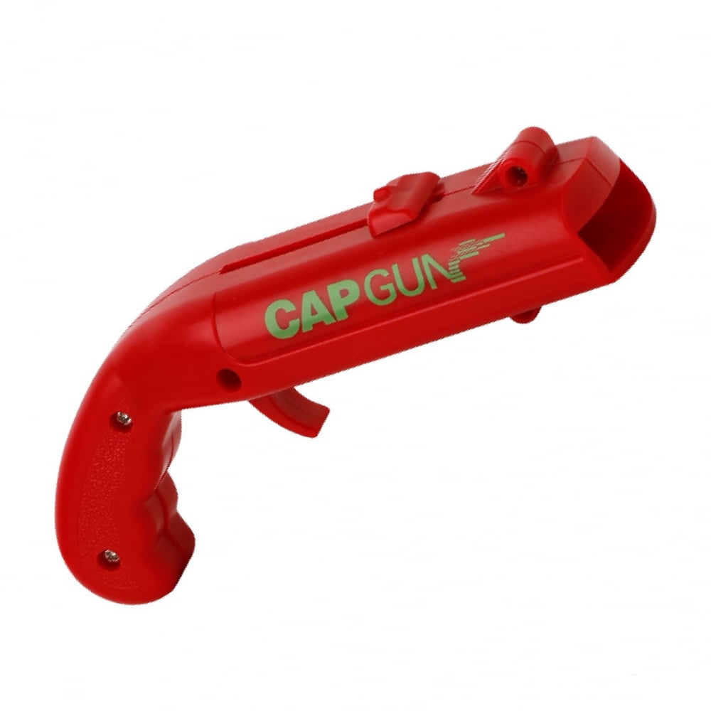 Deschizator de sticle, model pistol, plastic, abs, pentru dopuri metalice, 13 x 6 x 3.7 cm, rosu [1]