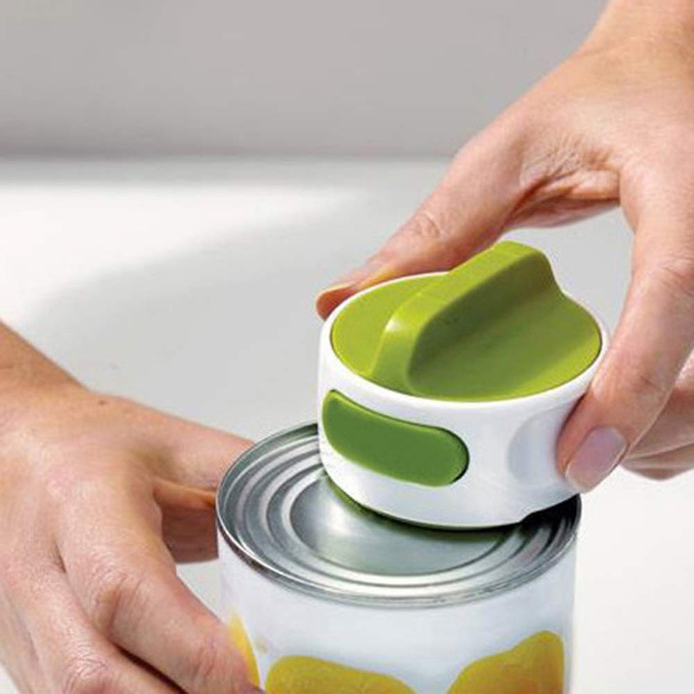 Desfacator manual de conserve si sticle, 6.8 x 4.8 cm, din abs + otel, verde/alb [10]