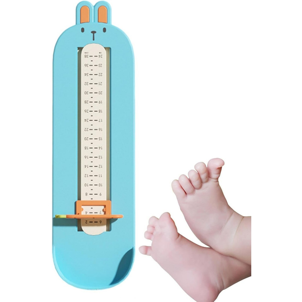 Dispozitiv de masurat talpa piciorului pentru bebelusi, 6-24, model iepuras, albastru [4]