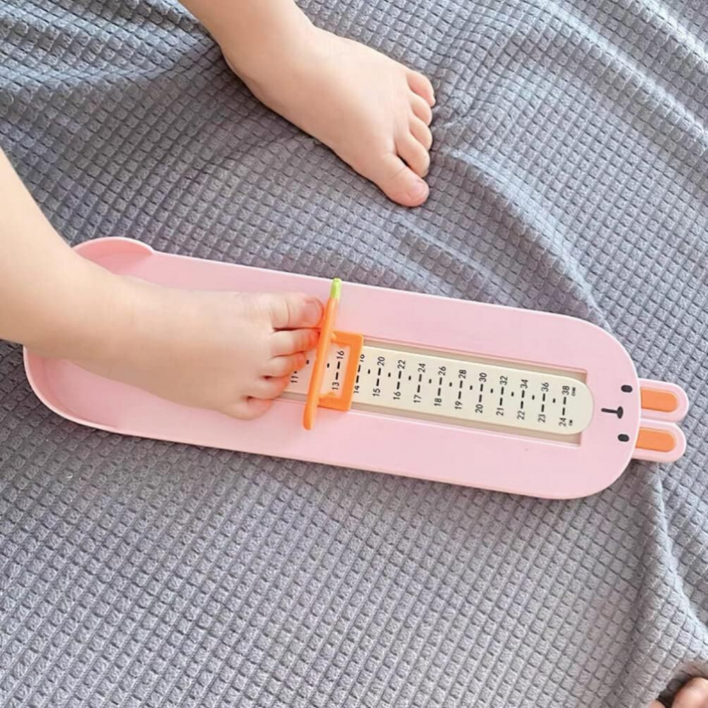 Dispozitiv de masurat talpa piciorului pentru bebelusi, 6-24, model iepuras, roz [2]
