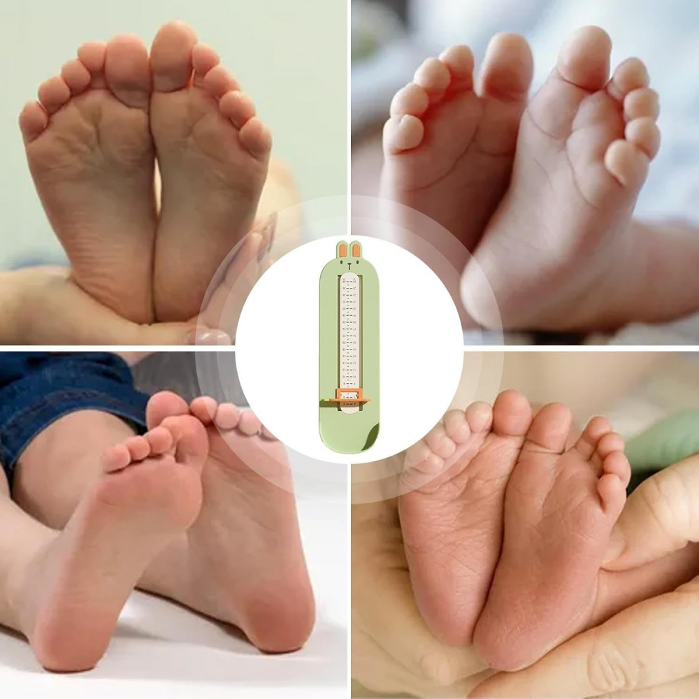 Dispozitiv de masurat talpa piciorului pentru bebelusi, 6-24, model iepuras, verde [2]
