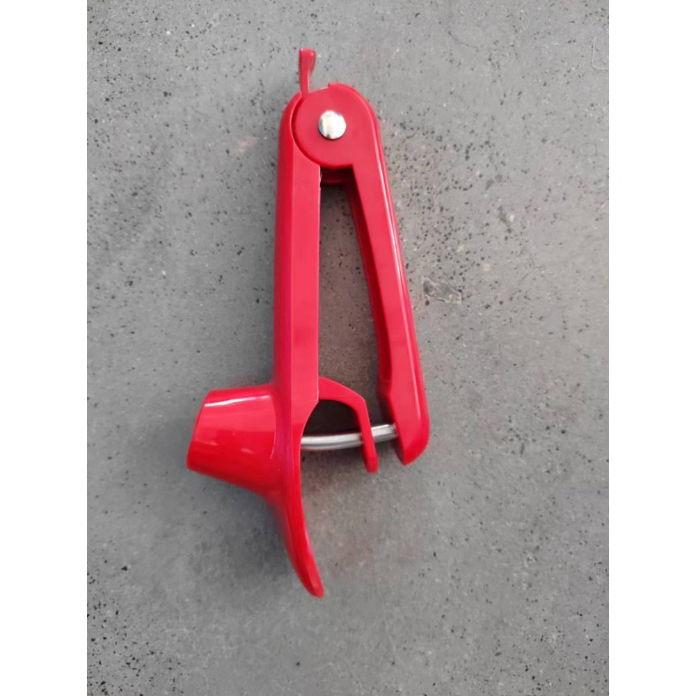 Dispozitiv de scos samburi, manual, cu 1 gaura, pentru cirese/masline, 20.5 x 3.8 x 13 cm, din abs+otel inoxidabil, cu maner, rosu [3]