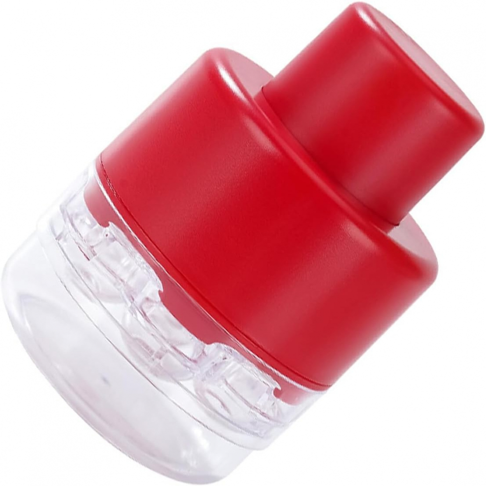 Dispozitiv de scos samburi, manual, cu 7 gauri, pentru cirese, 13 x 9.2 cm, din abs, rosu [9]