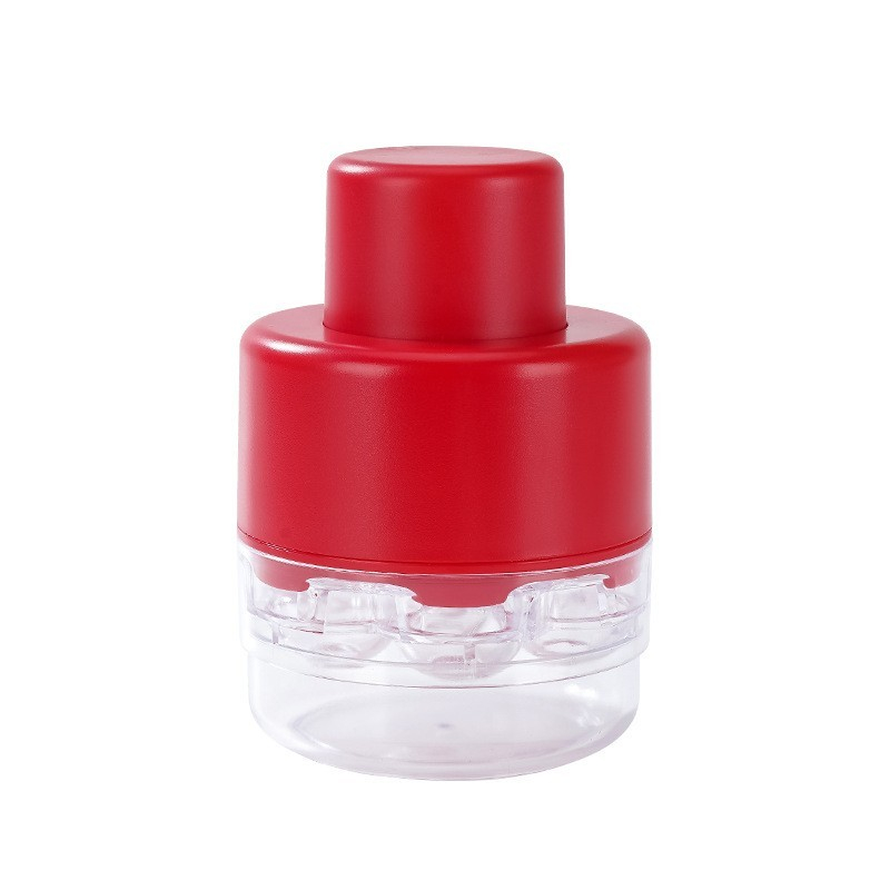 Dispozitiv de scos samburi, manual, cu 7 gauri, pentru cirese, 13 x 9.2 cm, din abs, rosu [12]
