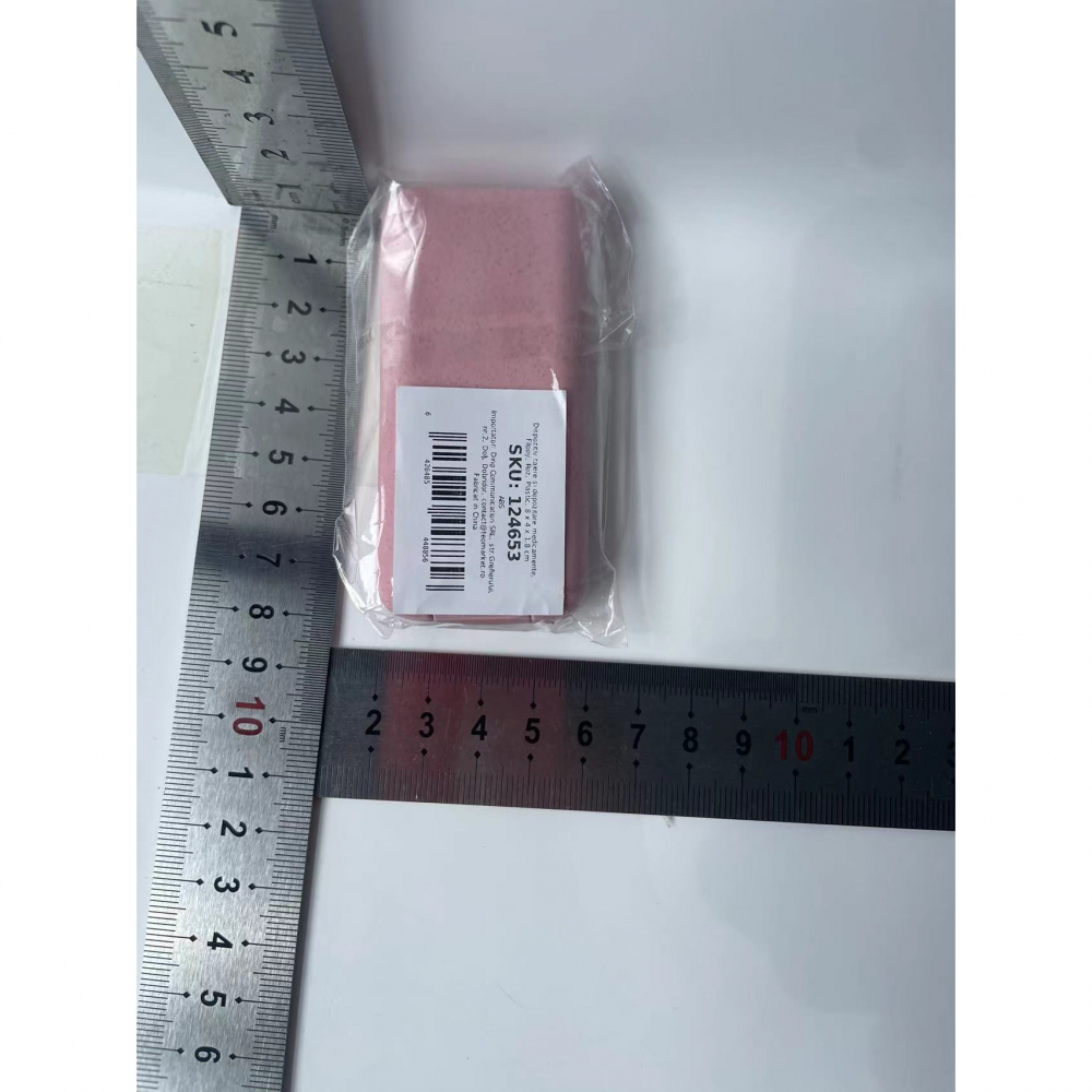 Dispozitiv taiere si depozitare medicamente, roz, plastic, 8 x 4 x 1.8 cm [9]