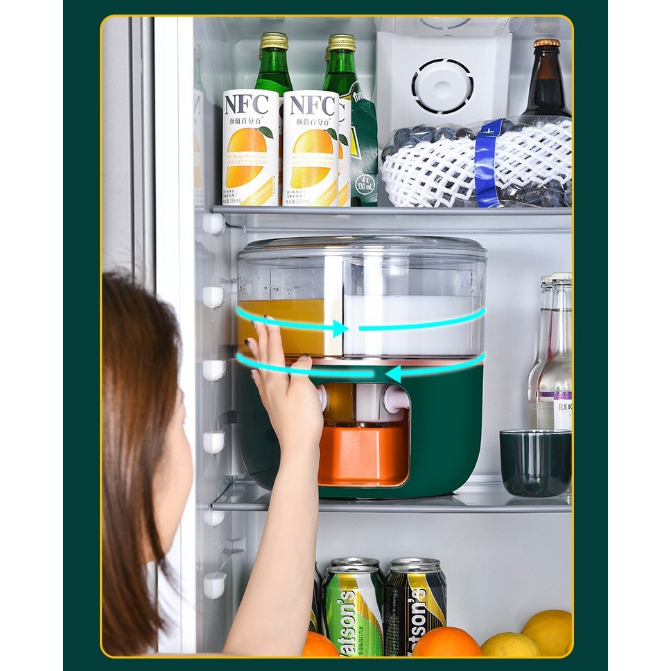 Dozator de apa  3 compartimente rotative, capacitate mare de 6l, verde [6]