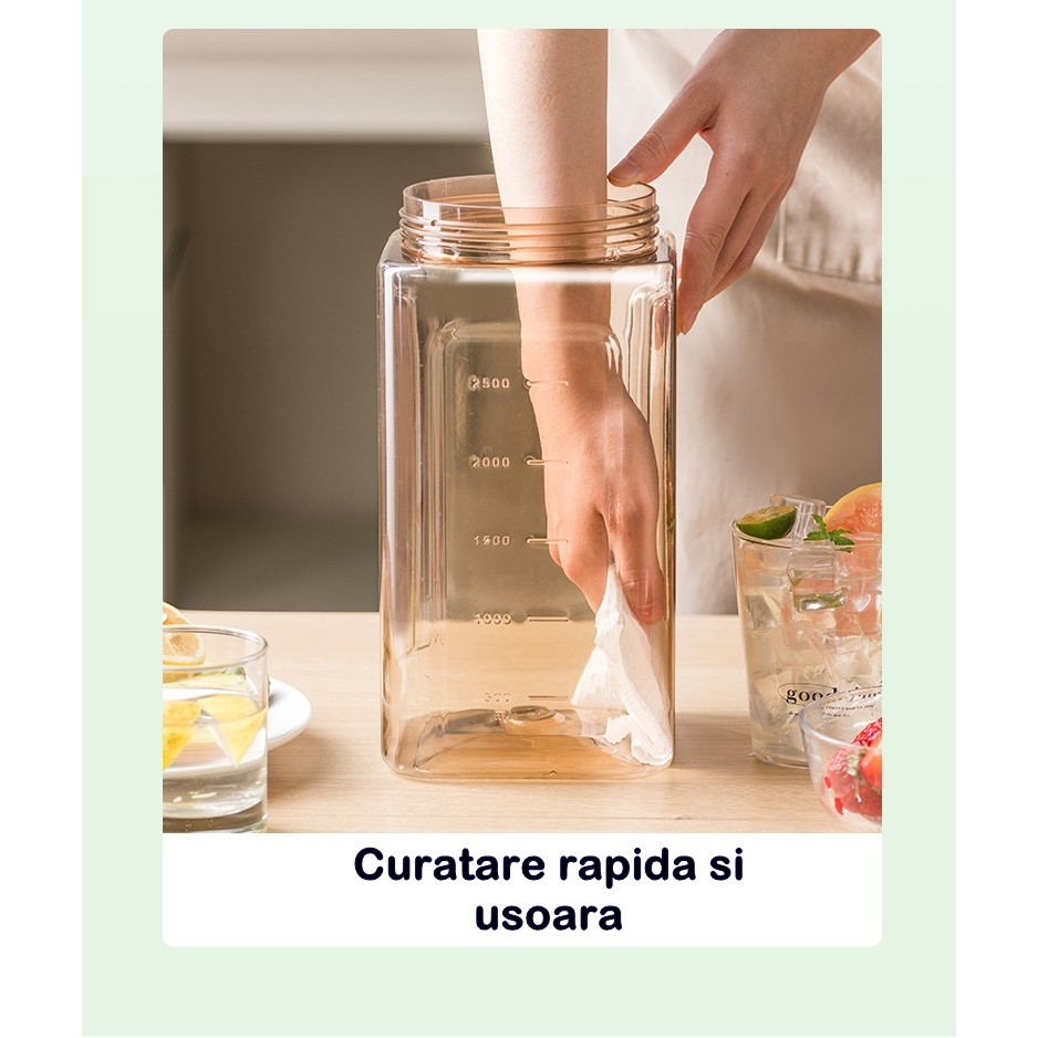 Dozator portabil pentru bauturi  3.5 litri, capac etans, duza deschidere/inchidere, recipent din plastic, gradat, filtru, maner, 29.7 x 14.1 x 14.4 cm, pentru diverse bauturi, alb [5]