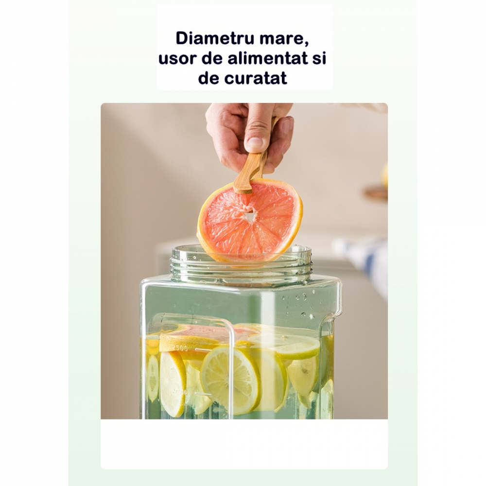 Dozator portabil pentru bauturi  3.5 litri, capac etans, duza deschidere/inchidere, recipent din plastic, gradat, filtru, maner, 29.7 x 14.1 x 14.4 cm, pentru diverse bauturi, alb [3]