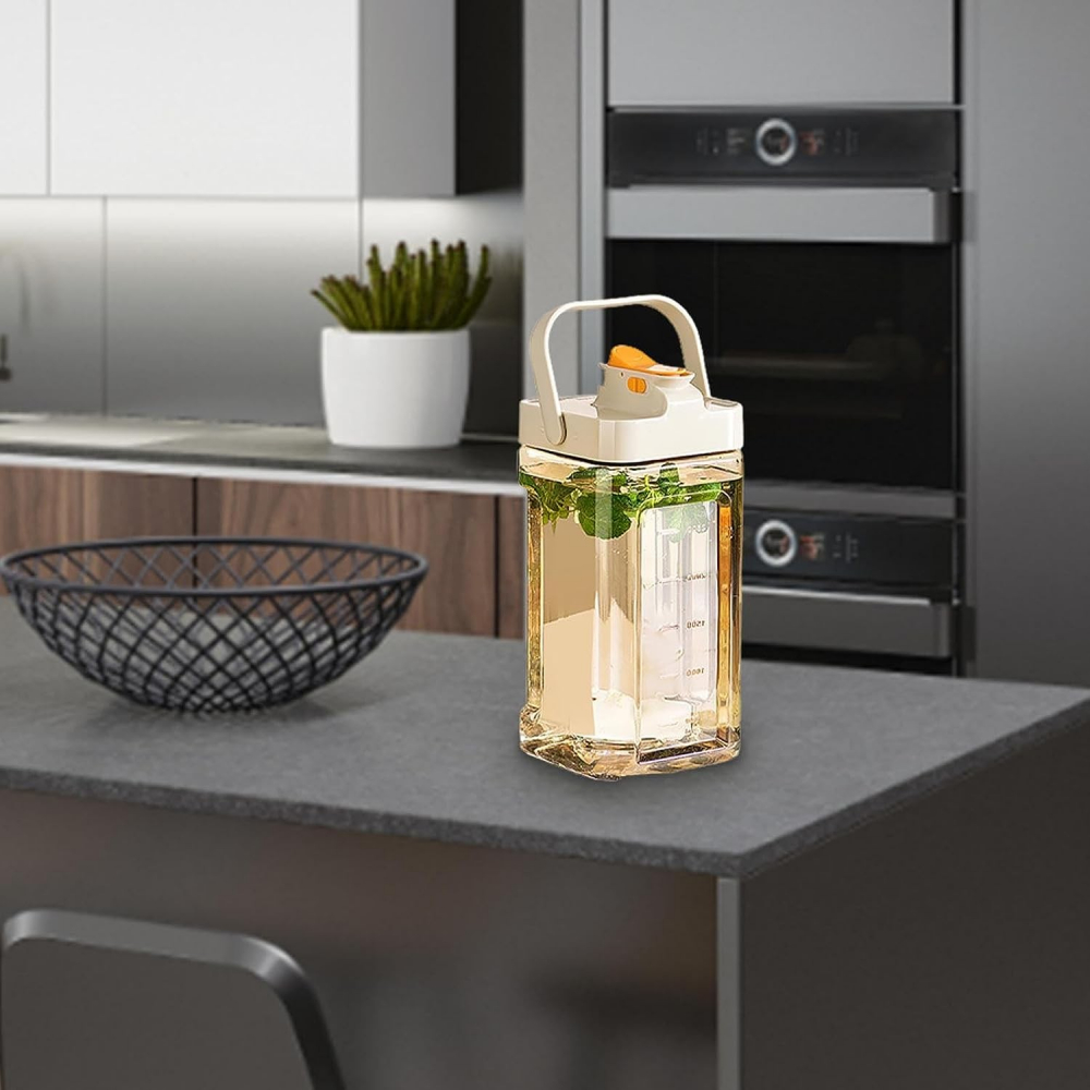 Dozator portabil pentru bauturi  3.5 litri, capac etans, duza deschidere/inchidere, recipent din plastic, gradat, filtru, maner, 29.7 x 14.1 x 14.4 cm, pentru diverse bauturi, alb [10]