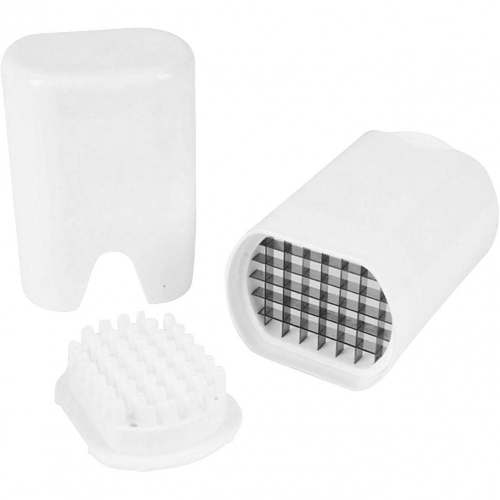 Feliator de fructe si legume, din plastic si otel, mecanic, taiere 1.2 cm grosime, 14 x 9.5 x 8 cm, alb [3]
