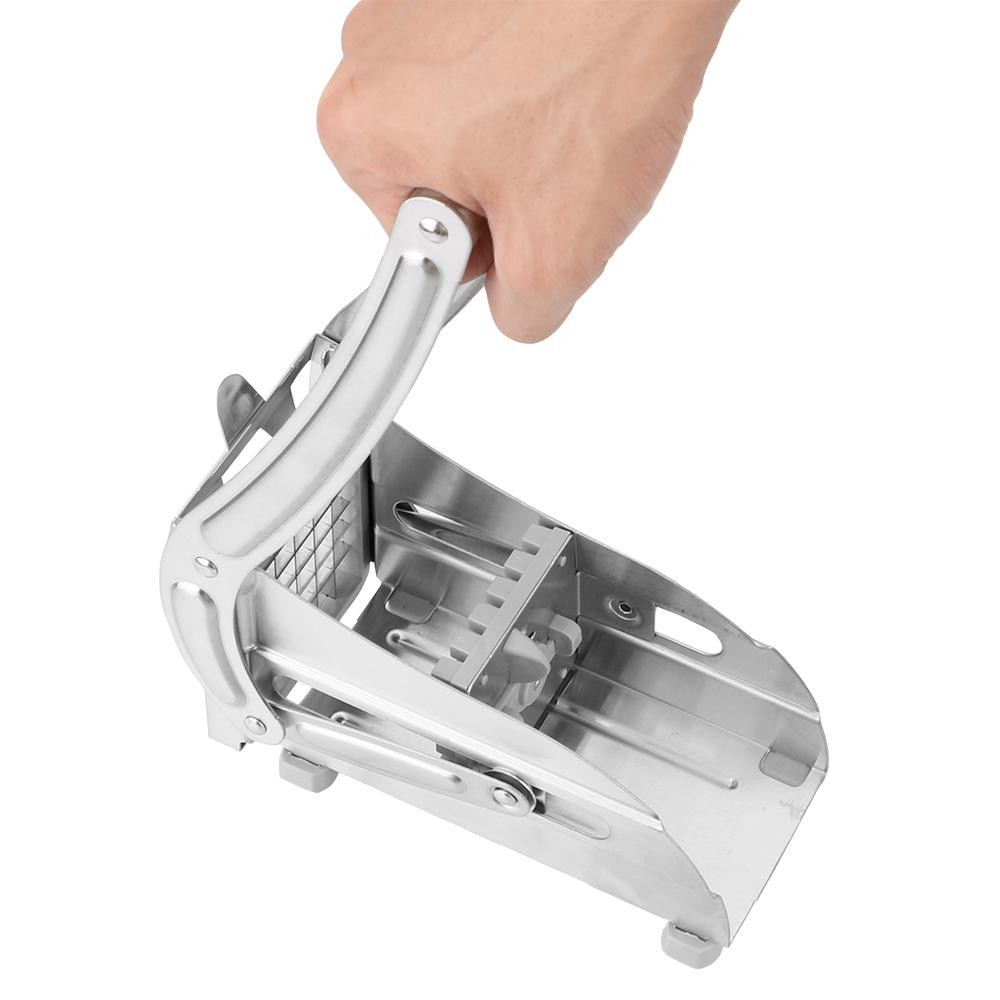 Feliator manual  pentru cartofi pai si legume, din inox, cu 2 dimensiuni de feliere, 25.5 x 11.7 cm, argintiu [3]