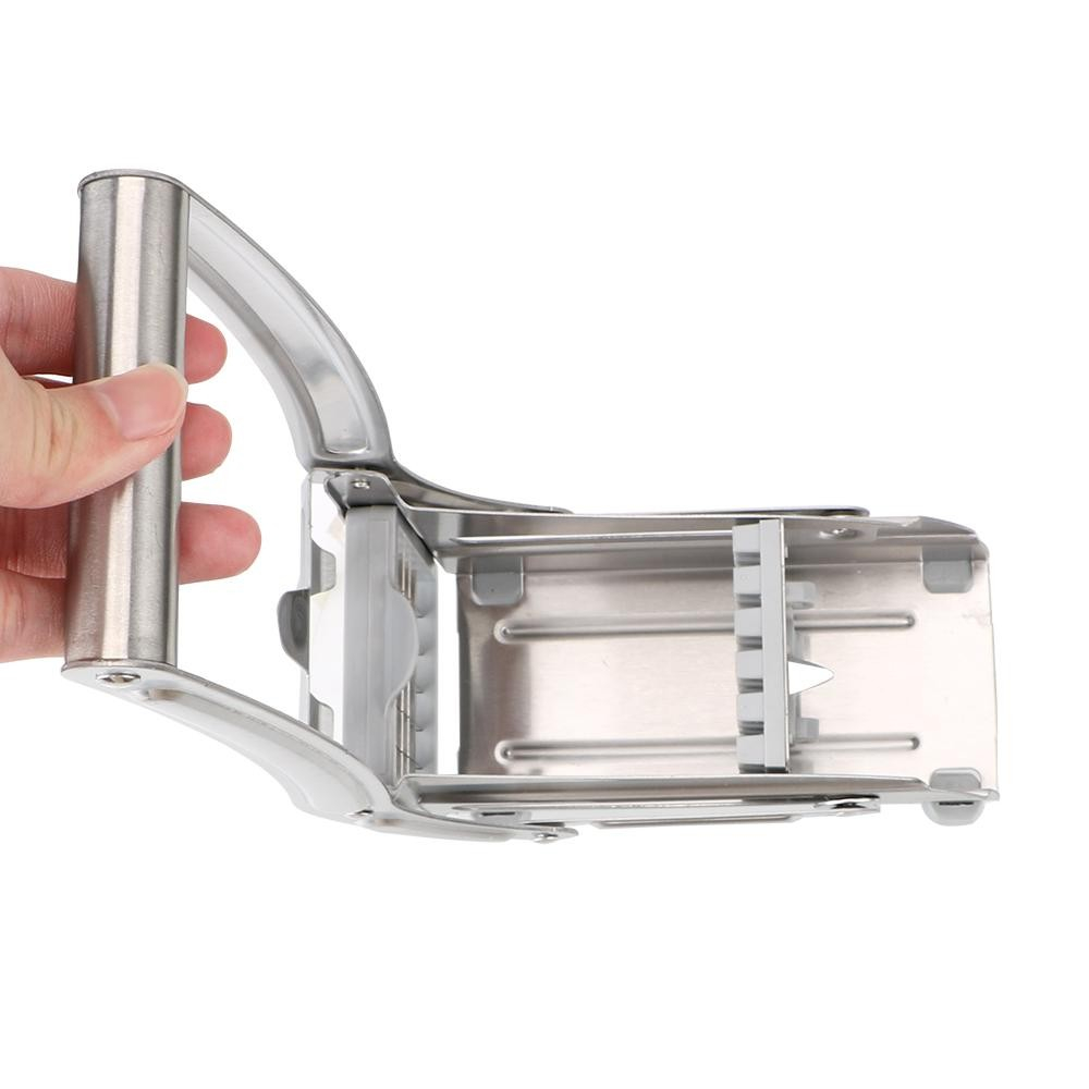 Feliator manual  pentru cartofi pai si legume, din inox, cu 2 dimensiuni de feliere, 25.5 x 11.7 cm, argintiu [5]