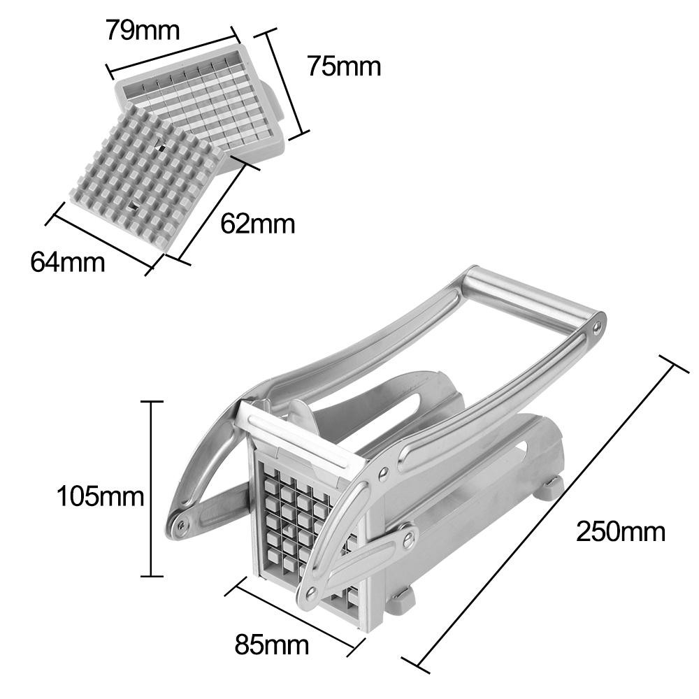 Feliator manual  pentru cartofi pai si legume, din inox, cu 2 dimensiuni de feliere, 25.5 x 11.7 cm, argintiu [4]