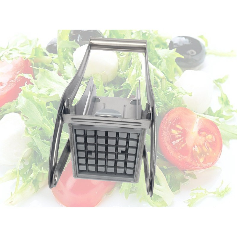 Feliator manual  pentru cartofi pai si legume, din inox, cu 2 dimensiuni de feliere, 25.5 x 11.7 cm, argintiu [8]