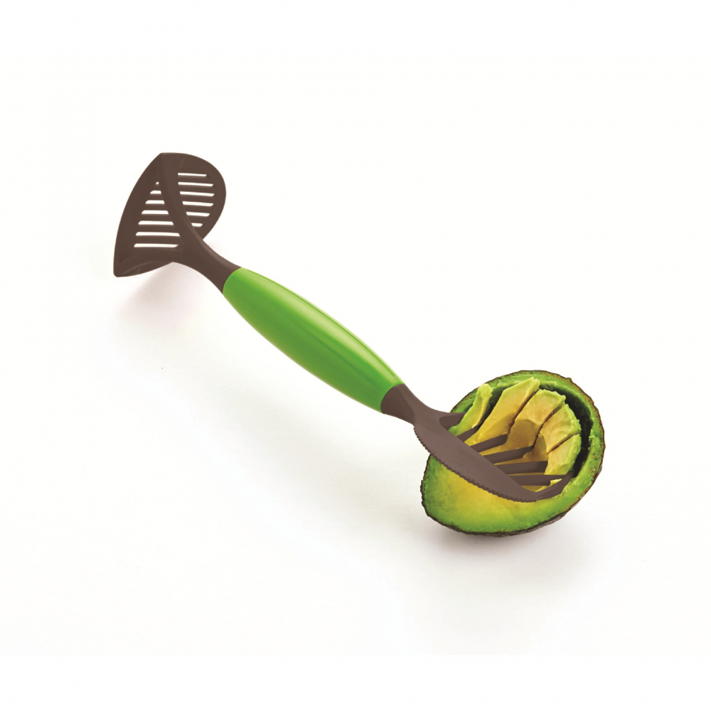 Feliator multifunctional pentru avocado, pentru taierea in cubulete si pasare, pentru bucatarie, preparare guacamole, abs, 24x7x6 cm, verde [4]