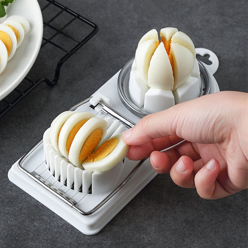 Feliator multifunctional  pentru oua, mozzarela, fructe, 2 forme de feliere, agatatoare, 20 cm, alb [2]