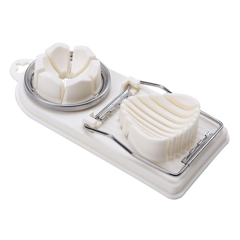 Feliator multifunctional  pentru oua, mozzarela, fructe, 2 forme de feliere, agatatoare, 20 cm, alb [1]