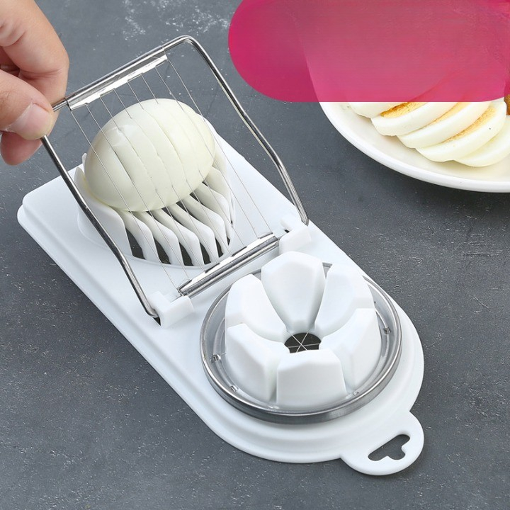 Feliator multifunctional  pentru oua, mozzarela, fructe, 2 forme de feliere, agatatoare, 20 cm, alb [3]