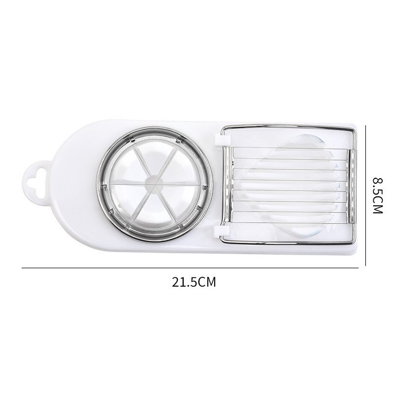 Feliator multifunctional  pentru oua, mozzarela, fructe, 2 forme de feliere, agatatoare, 20 cm, alb [6]