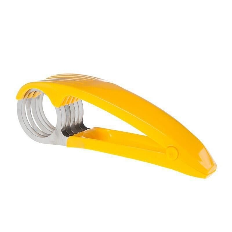 Feliator pentru alimente, accesoriu pentru bucatarie, cutit pentru legume si fructe, model banana, ergonomic, 17.5x5x4 cm, galben [1]