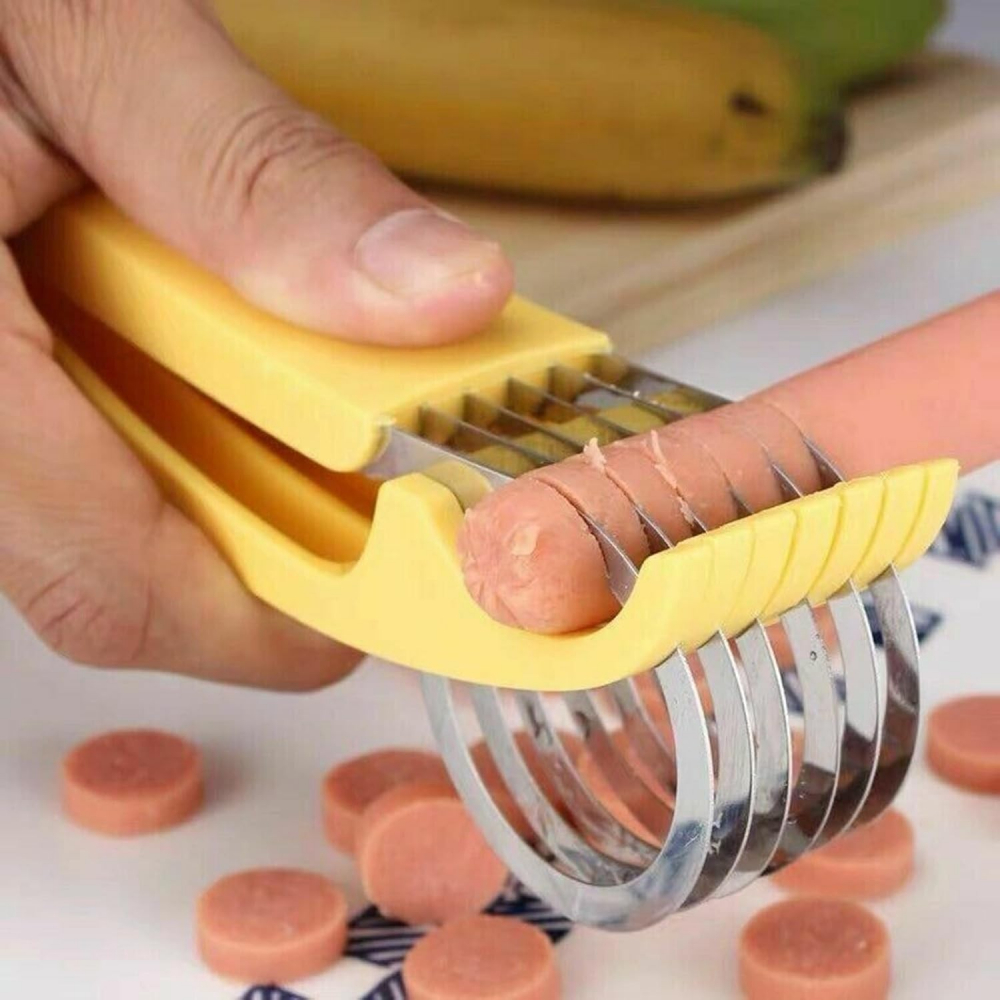 Feliator pentru alimente, accesoriu pentru bucatarie, cutit pentru legume si fructe, model banana, ergonomic, 17.5x5x4 cm, galben [5]
