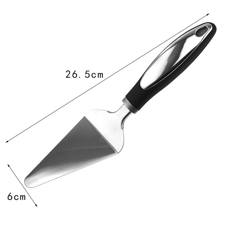 Feliator si lopatica pentru pizza, set din 2 ustensile, otel inoxidabil, maner antiderapant, 26.5 x 8 x 3 cm, negru [2]