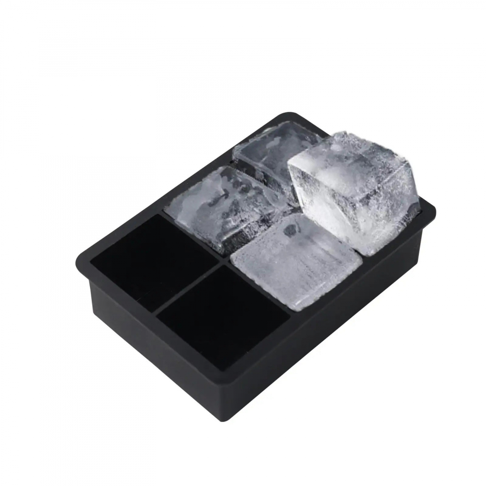Forma pentru gheata, 6 forme patrate cu capac, din silicon, 17 x 12 x 6 cm, negru [3]