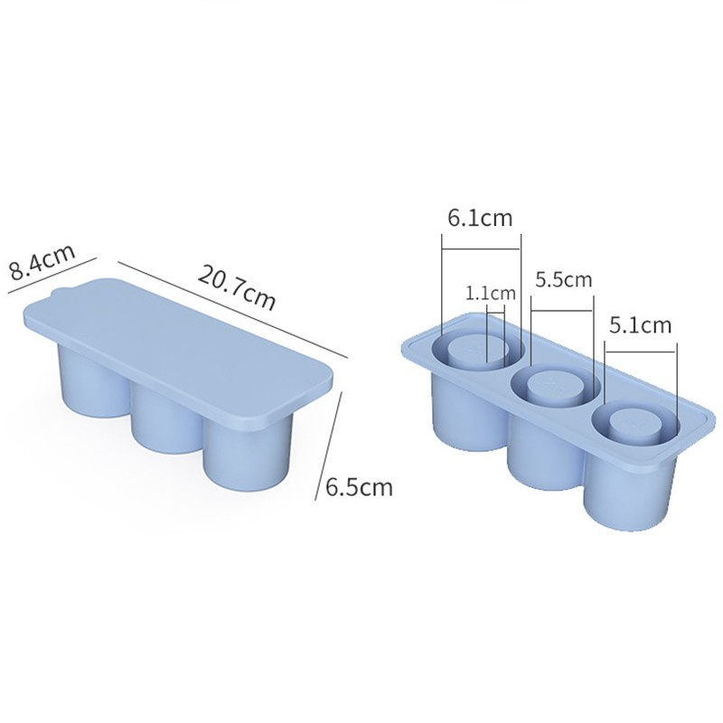 Forma pentru gheata, din silicon, cuburi de gheata, forme rotunde, inghetare rapida, 20.7 x 8.4 x 6.5 cm albastru [2]