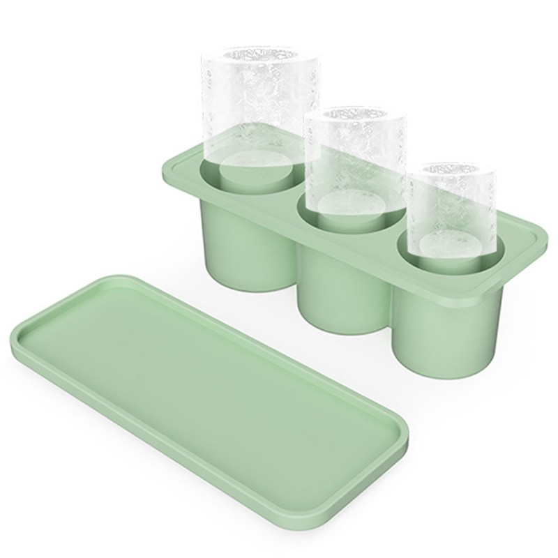 Forma pentru gheata, din silicon, cuburi de gheata, forme rotunde, inghetare rapida, 20.7 x 8.4 x 6.5 cm verde [2]