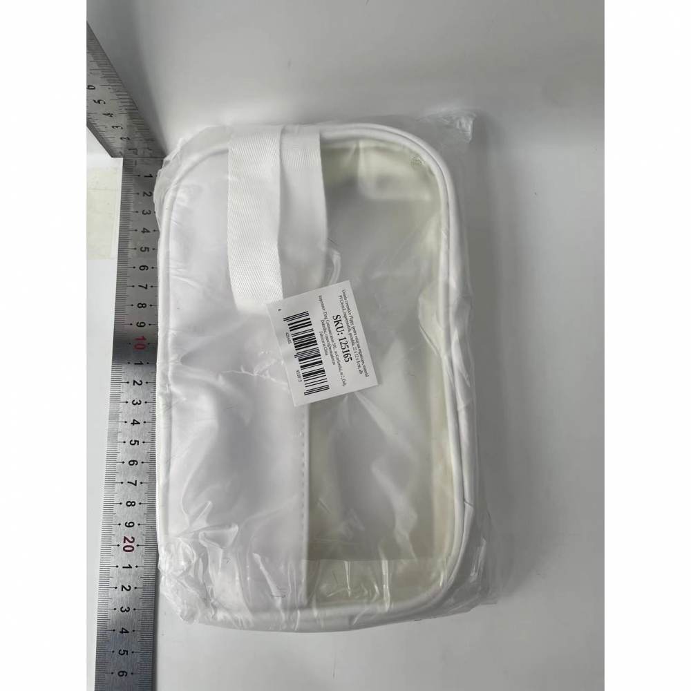 Geanta cosmetice  pentru voiaj sau organizare, material pvc/textil, impermeabila, portabila, 22 x 12 x 8 cm, alb [8]
