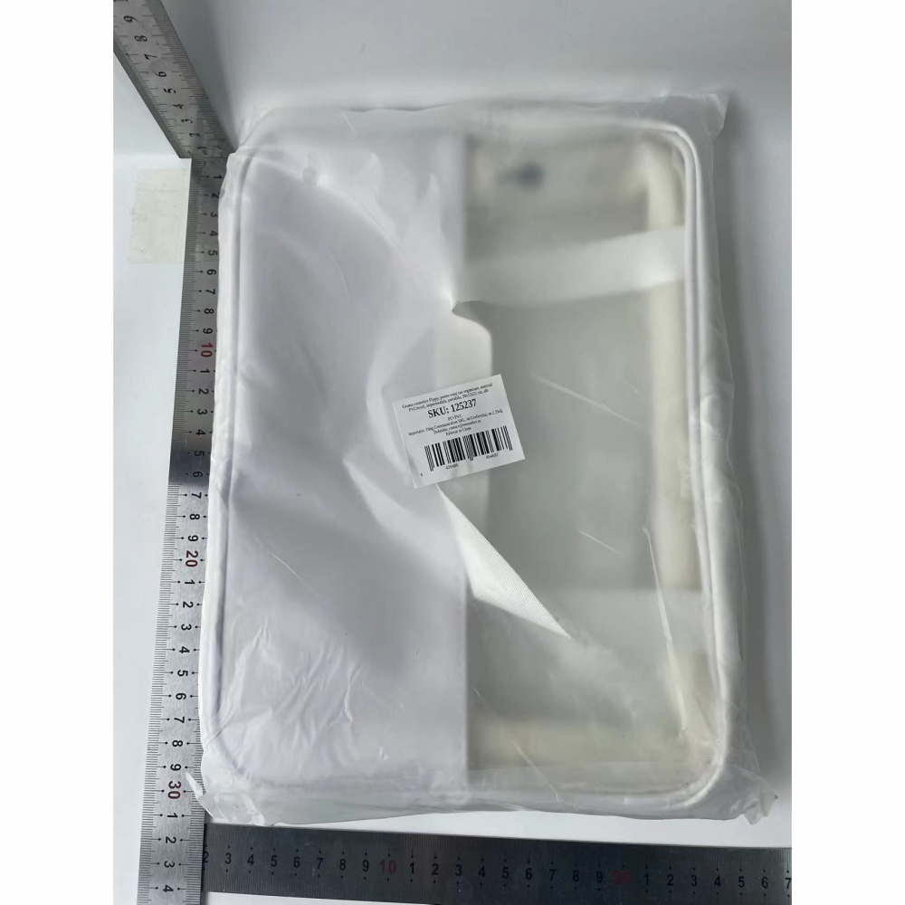 Geanta cosmetice  pentru voiaj sau organizare, material pvc/textil, impermeabila, portabila, 30x12x21 cm, alb [7]