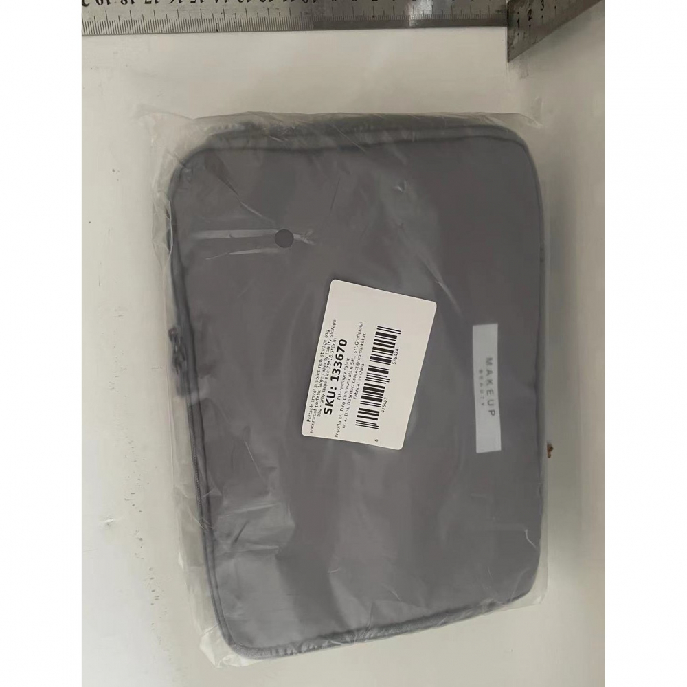 Geanta de calatorie, pentru cosmetice si articole de toaleta, material impermeabil, 2 in 1, portfard interior detasabil, 23 x 16 x 8 cm, gri [4]